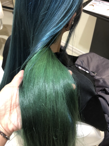 blue and green